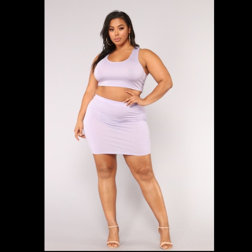Fashion Nova Curve Heart Sigh Skirt Set - 1X